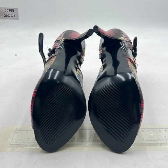 XYD Conifer Studs Peep Toe High Heel Buckled Double Straps Cutout Ankle Bootie - Picture 7 of 8